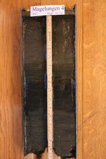 PCB började uppträda längst ned i kärnan M4 på ca 45 cm (Fig. 36) och nådde pikvärde i början av 197-talet vilket motsvarar ungefär 15-2 cm.