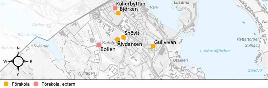 År 2018 2019 2020 2021 2022 2023 2024 2025 Befolkning 1-5 år 480 497 508 499 510 533 542 552 Beläggning 90% 432 447 457 449 459 480 488 497 Kapacitet 545 545 545 545 545 545 545 545 Över/underskott