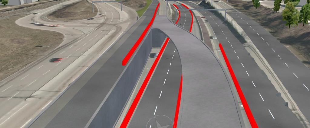 7 (7) 3.5 RAMP A, TRAFIKOMLÄGGNINGSSKEDE 4 (RITNING 000P0843-44) I fjärde och sista skedet byggs bron över Väg 75 samt påfartsrampen söderut från Trafikplats Åbyvägen.