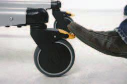 Låsning av hjul Hjulen låseslåsning att trycks nedåt och av fotbromsen hjul aktiveras.