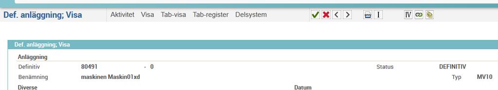 Anläggningsregister Knapp för visning av faktura I funktioner för preliminära och definitiva anläggningar har en knapp Visa faktura tillkommit. Med hjälp av denna kan man direkt komma till en ev.