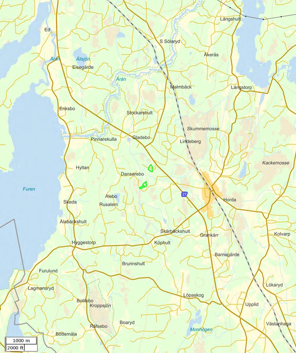 Traktdirektiv 2017-03-30 10:17 Horda 2:4 Hushållningssällskapet Skog Översiktskarta Skala: ~1:50000