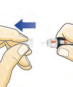 7 Dra av det inre nålskyddet och kasta bort det. En droppe insulin kan eventuellt synas på nålspetsen. Detta är normalt, men du måste ändå kontrollera insulinflödet.
