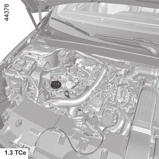 OLJENIVÅ I MOTORN: tömning, påfyllning (1/4) 1 1 1 2 2 2 Påfyllning Bilen ska stå på horisontellt underlag och motorn ska vara kall (t.ex. före dagens första körning).