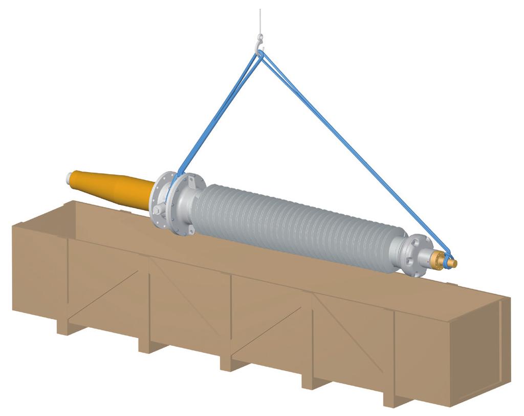 2 Installation 2.1 Verktyg Mjuka lyftstroppar. Lyftverktyg, 9760 667-A Schacklar, för hål Ø 25 mm, för att fästa mjuka lyftstroppar vid genomföringens fläns.