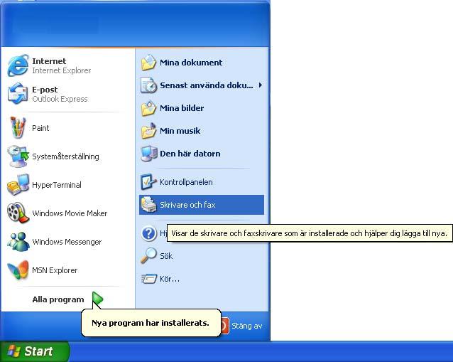 Installera skrivardrivrutinen Windows Markera Kör onlineregistrering om du vill