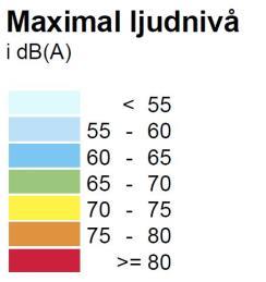 till spåren från planområdet och den bullerskyddsskärm som finns längs spåren. Figur 19.