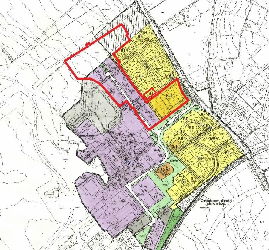 9(47) Rev. Figur 5. Detaljplan för del av Fiskeby 1:1 m.fl. Norra Bråvallområdet inom Fiskeby i Norrköpings kommun. Ungefärlig avgränsning av ny detaljplan med röd linje. Norrköpings kommun. 3.