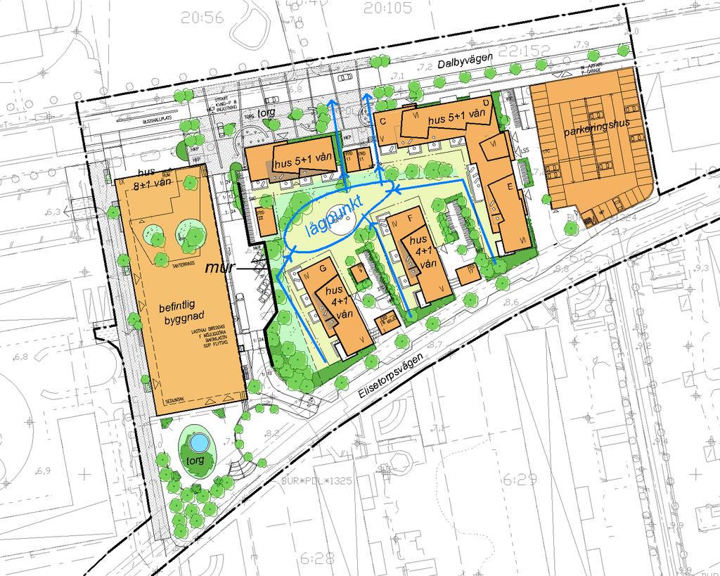 Planbeskrivning etaljplan för Arlöv 6:23 o del av 6:2 m fl, kv Ugglan P 252 Översvämningsyta och rinnvägar för dagvatten.