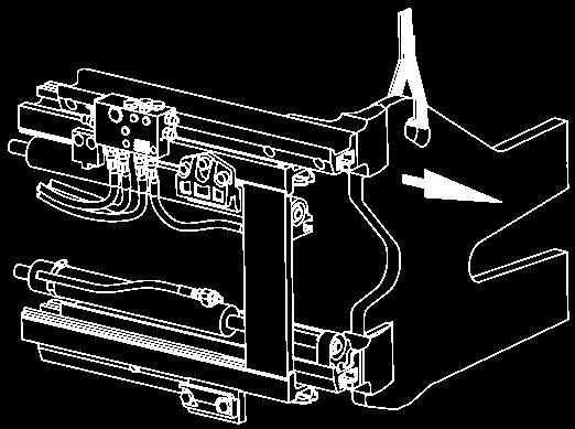 10. Utomordentlig underhåll 10.1. KÄK- ELLER GAFFELFRÅNKOPPLING Tillägg fäst till trucken eller positionera så att käkarna kan hydrauliskt flyttas.