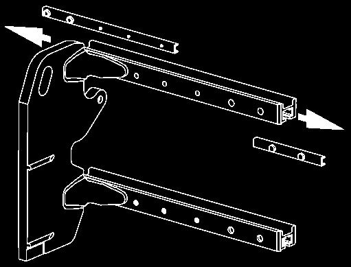 3) För cylindrarna till minsta stängningsläge och stöd den övre cylindern. Fläns för gaffelrotation. 4) Skjut av käken eller gaffeln åt sidan och lägg på märken.