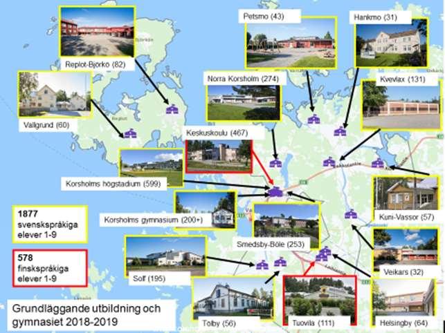 Raseborg och Korsholm är till storleken relativt lika både geografiskt och