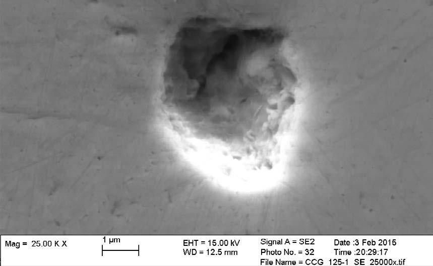 Figure 4 12. Close-up of a cavity formation in specimen no 4. 4.3.