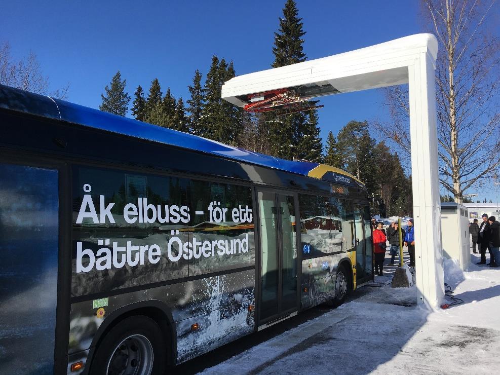 Östersund Ett gott exempel Åtgärder Laddplatser för elbuss Tillgänglighetsanpassning av hållplatser Motprestationer Bostadsbyggande i