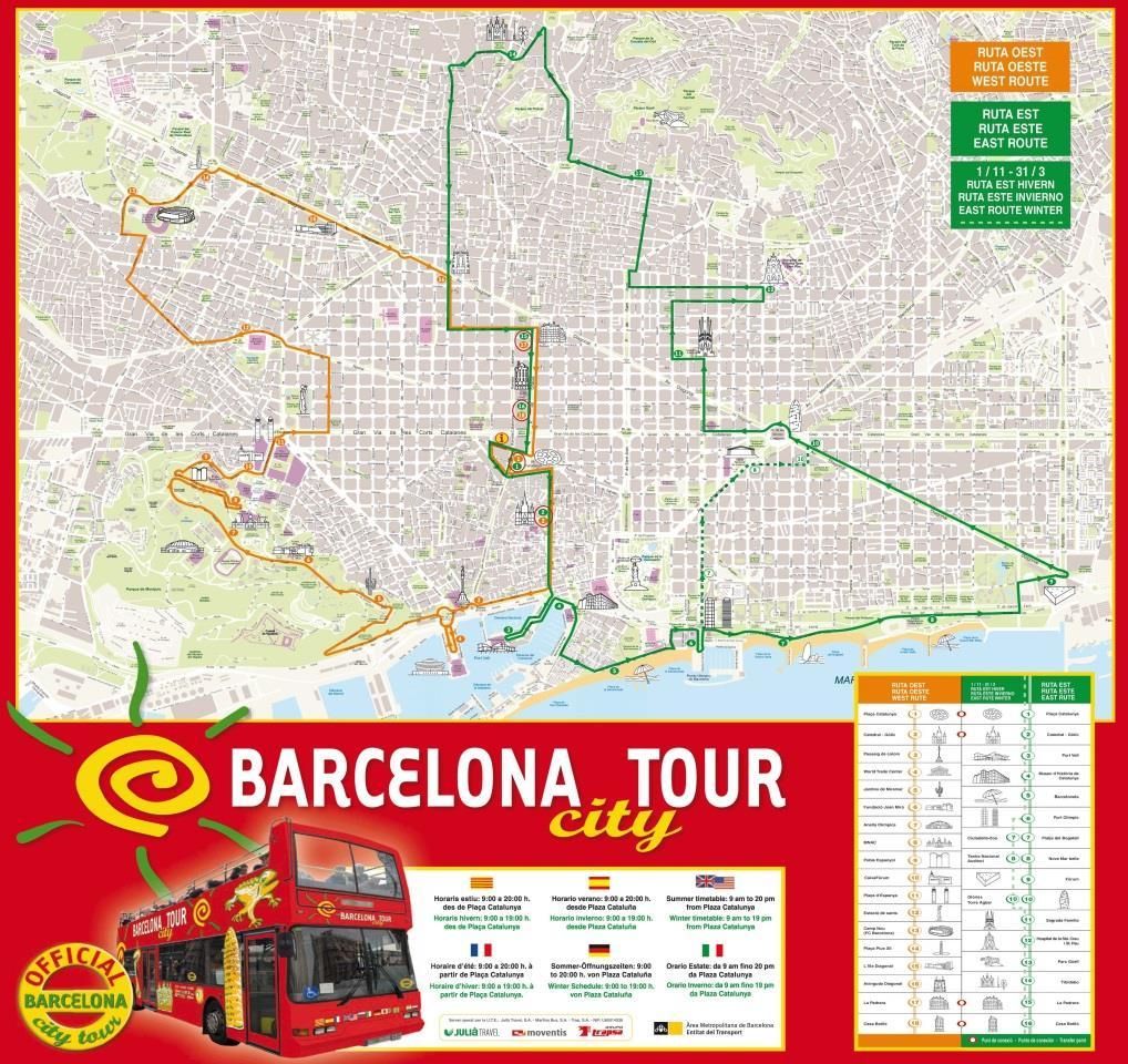 Lunch intas på egen hand i Barcelona Barcelona Buss Hop-On, Hop-Off Tours för dem som vill.