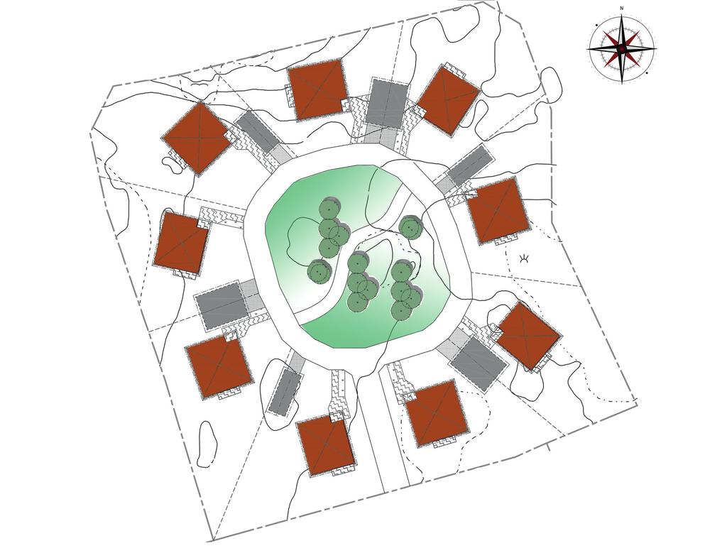 Situationsplan Stavlund Vi har planerat att bygga 9 villor i området Stavlund enligt förslag till situationsplan nedan.