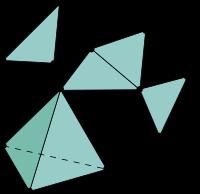 bestående av en ändlig mängd sammansatt av punkter, linjesegment och trianglar med sina n-dimensionella motsvarigheter, kontinuerligt avbildat från ett kompakt topologiskt rum till sig själv.