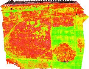 Primenom algoritma za obradu VARI-Visible Atmosphericalli Resistant Index, moze se d bi i r ala ili pr eča preciza p da ak za pr ce zdravlja eva a p lj (Sl.14).