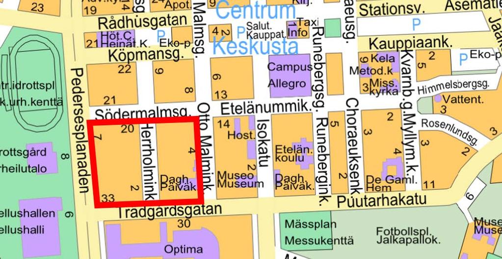 Sivu 1 / 17 PLANLÄGGNINGEN FÖR KVARTER 5 OCH 9 I STADSDEL 1, CENTRUM, MELLAN PEDERSESPLA- NADEN, OTTO MALMSGATAN, SÖDERMALMSGATAN OCH TRÄDGÅRDSGATAN HAR PÅBÖR- JATS.