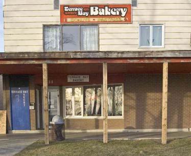 Terrace Bay Bakery 33 A Simcoe Plaza, Terrace Bay, Ontario, POT 2WO Telephone (807) 825 9039 The Terrace Bay Bakery serves a selection of homemade baked goods as well as hearty soups.