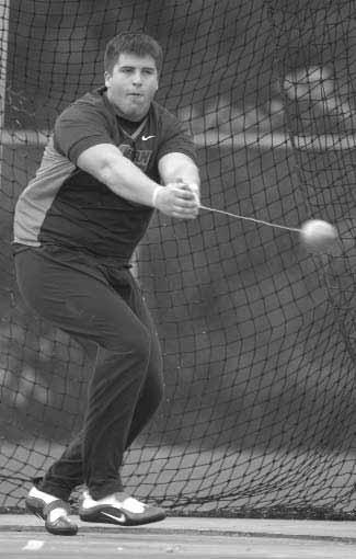 ..Was the runner-up in the hammer throw at SECs with a toss of 61.82m (202-10)...Threw the shot and hammer at the Gatorade Classic.