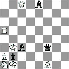 26...Qb6 27.Nd2+ Ke1 28.Nxb1 Qb8+ 29.Kh3!= 27.Rd2! zz Rb1 28.Rh2 Positional draw. 4-1.Bc2+ Kg8 2.Rf8+! Kxg7 3.Rf7+ Kg8 3...Kh6 4.Rh7+ Kg5 5.Rg7+ Kh6 6.Rh7+ Kg5 7.Rg7+ Kh5 8.Bf2= R1b2 9.Bd1+ Kh6 10.