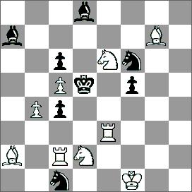 Q:c5! 2.Nf2#(B) 1...d4(a),Rd4 2.Bf5#(B),Qc2# (1...Bd4 2.