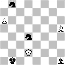 ..Ngh6? 10.Bd5!) ] 8.Ke5! [8.Kd6? Ne4+] 8...Nf7+ 9.Ke6 Nd8+ 10.Kd6!=. 21c. Isakhan Garajazli (Correction Valery Kalashnikov (Russia) 20$. 1.a7 Nd7 (Thematic try 1.Ke3? Nc2+ 2.Kf4 Ba8! 3.
