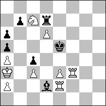 1.Bb1+ Kh8 2.h6 g1=q 3.Ra8+! Bxa8 4.Rc8+ Qg8+ 5.Rxg8+ Kxg8 6.Ba2 Nc2 7.Nxe3 Nxe3+ 8.Kd3+ Nd5 9.Ke4 Ng5+ 10.Ke5 Nf7+ 11.Kd4 Nf6 12.h7+ Nxh7 13.Bd5 =. 4. Marco Campioli (Italy) 18. M. Muradov, M.