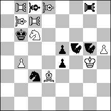 2 nd Commendation: Manfred RITTIRSCH (Germany) As in the previous problem, the black batteries are created with the same rear piece. The main interest of the problem consists in the tries 2.Bd6?