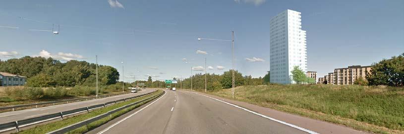 I alternativet 8 våningar innebär det ca 3 000 m 2 (ca 30 lägenheter), med 15 våningar blir det ca 5 000 m 2 (ca 50