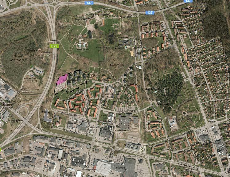 Samhällsbyggnadskontoret Planbesked 3(10) Föreslaget utbyggnadsområde Bergkristallen 2 Flygfoto där fastigheten Bergkristallen 2 är markerad med -