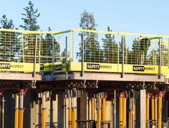 Ingjutningshylsa med armering Balkongfäste Balkongfäste 10 gr Vertikalfäste Stolpe 1,3 m Räckesnät 1,3, 1,95, 2,6 För övriga behov av fallskydd såsom trappor, fönsteröppningar