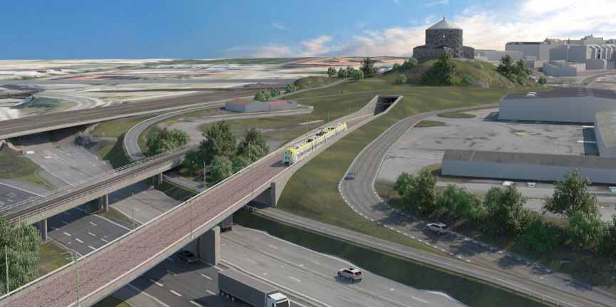Det skulle skapa en bra möjligheter till direktkoppling mellan Skansen Lejonet och nya Gullbergsvass. Kullen som formas över tunneln kan anläggas med parkytor samt gång- och cykelstråk.