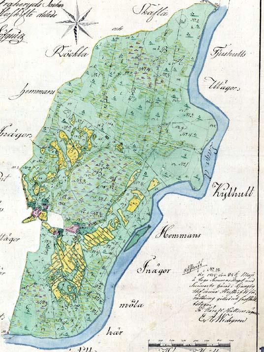 Fig. 7. Skaftas grannby Klint vid storskiftet 1814.