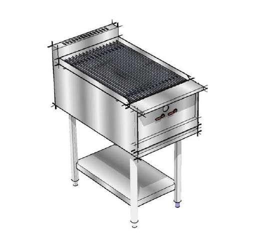 TABLE S/S GAS  GRILL TABLE G A S