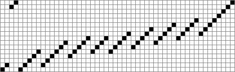 Rutnätet som används för att utveckla solvningen består också av 52 x 16 rutor.