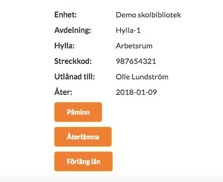 Om skolan vill att elever ska kunna låna och återlämna själva behövs en lånekiosk till WeLib. Läs mer om detta i kap 15. 6.