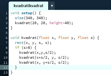 Ännu vackrare blir det om vi sätter färg på rektanglarna. Att jag multiplicerar sidans längd med just 5 och sedan lägger till 50 är något som jag testat mig fram till.