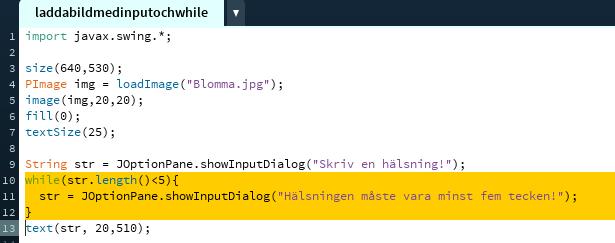 While-loopar While-loopar är den typ av loop som vi använder när vi inte vet hur många gånger vi ska köra en loop.