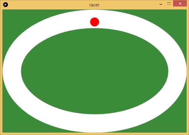 float x=300; float y=40; I draw metoden ska vi sedan rita ut cirkeln(bilen).