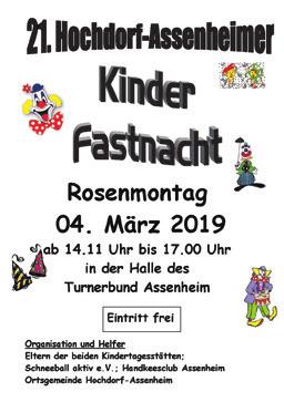 Nach Redaktionsschluss eingereichte Manuskripte können nicht mehr berücksichtigt werden. Hinweis in eigener Sache: Fastnacht-Dienstag Rathaus am Nachmittag geschlossen! Am 05.