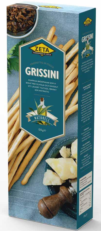 Våra grissini är bakade med olivolja och havssalt perfekta som antipasti innan måltiden eller bredvid en