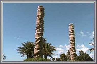 high places (bamoth): sites of Canaanite worship pillars (masseboth):