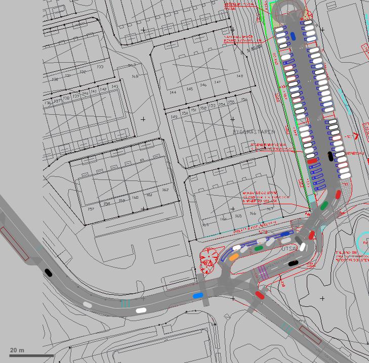 Under perioden mellan klockan 07:45-08:00 alstrades den mesta trafiken under hela simuleringsperioden.