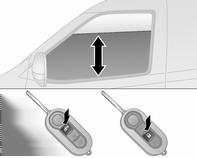Nycklar, dörrar och fönster 31 Är tändningsnyckeln uttagen eller i 0- läget kan fönstren manövreras under ca två minuter och avaktiveras så snart en dörr öppnas.