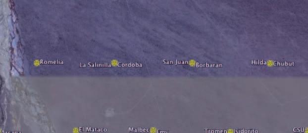 For reference, tank names of the surface array are indicated.