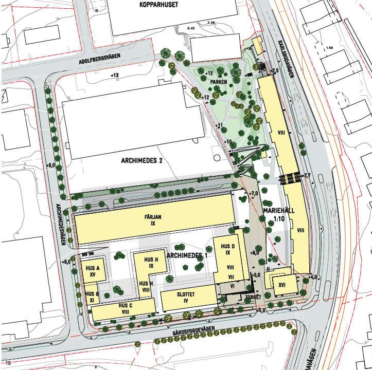 2018-01-31, s 6 (16) Figur 2 Situationsplan 2016-01 2.3 Markförutsättning Marken inom området består av berg, morän och lera (se figur 3). I sydvästra delen är det fyllning ovanpå leran.