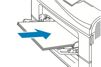 Vid dubbelsidig utskrift ska brevpapper och förtryckt papper placeras med framsidan nedåt och den övre kanten vänd inåt mot skrivaren. Obs! Fyll inte på papper över maxstrecket.