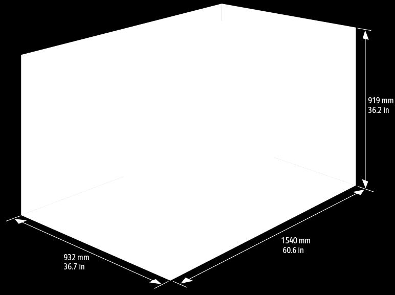 (60,6 tum) 1540 mm (60,6 tum) Höjd 919 mm (36,2 tum) 1014 mm (39,9 tum)